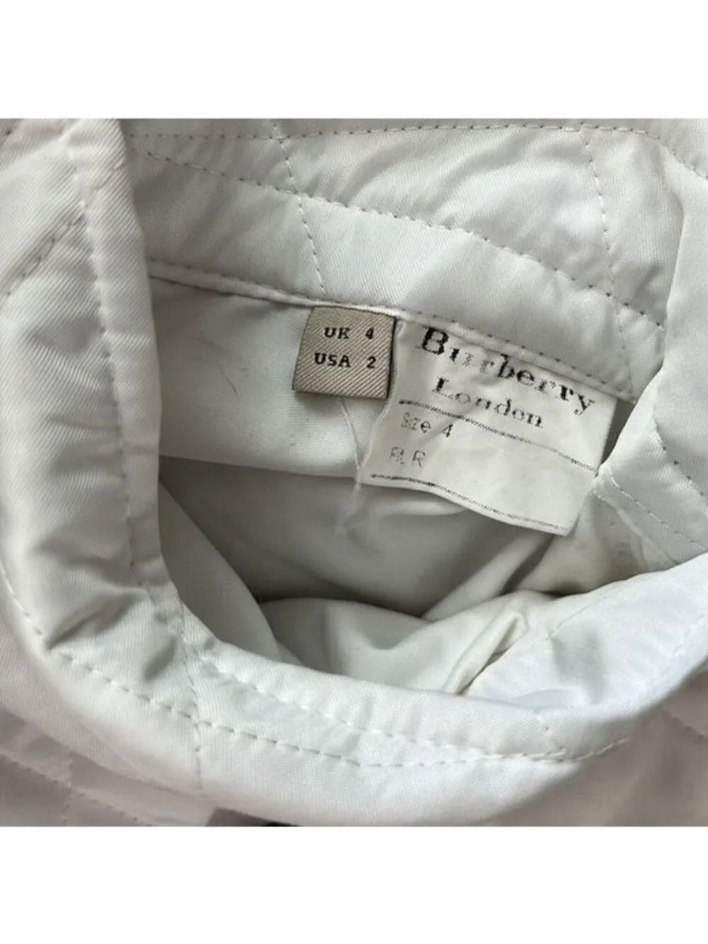 Burberry White Quilted Trench Coat Belted Jacket - Picture 16 of 16
